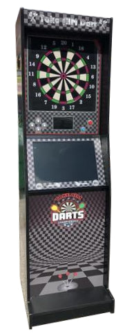 E-Z FUN DART MACHINE DX (Full-Size Commercial Dart Machine (Silver/Black)