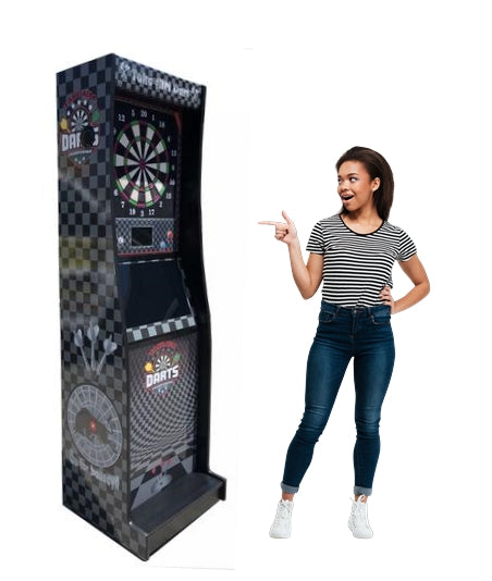 E-Z FUN DART MACHINE DX (Full-Size Commercial Dart Machine (Silver/Black)